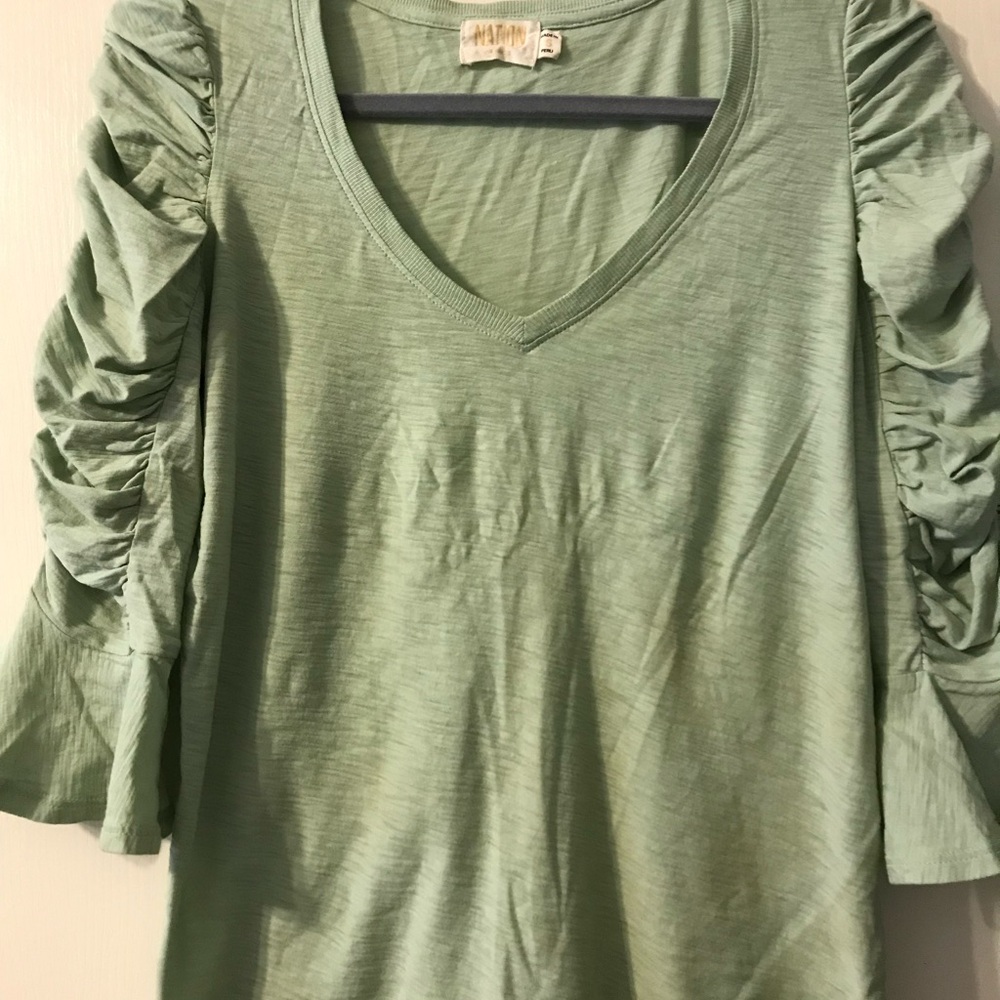 Nation LTD light green 3/4 sleeve t-shirt